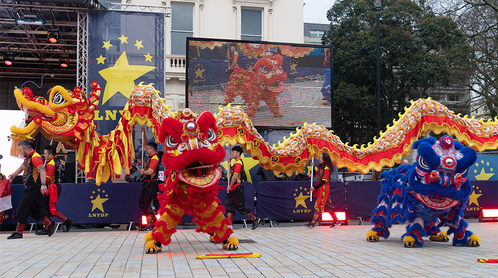 Participants take part in the annual New Year's Day parade in London